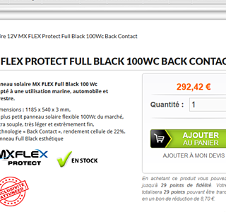 Panneau solaire 12V MX FLEX 100Wc PROTECT